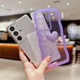 thumbnail image 5 of Compatible with Samsung Galaxy S21 Ultra Case,Cute 3D Love Heart Case,Fashion Shell Pattern Curly Wave Matte Frame Edge Soft Shockproof Protective Cases Cover for Women (Purple), 5 of 12