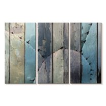 Elephant Stock Rustic Cactus Wall Art - Horizontal Multi Panel Canvas - Living Room Wall Decor - Floral And Botanical Multi Panel - Blue And Beige Decor - 57" x 36"