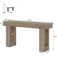 thumbnail image 3 of KIOOTTO 63" Slate Ash Architectural Console – 160cm Extra-Long Gallery Table with Reinforced Minimalist Exoskeleton and High-Definition Mineral Grain in Arctic Stone Grey, 3 of 5