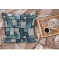 thumbnail image 2 of Colorful Fluffy Throw Pillow Cushion Cover, Denim Motif Background with Several Sewing Simplistic Abstract Design, Decorative Square Accent Pillow Case, 28" x 28", Pale Blue Blue, by Ambesonne, 2 of 5