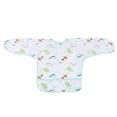 thumbnail image 3 of Delantal infantil impermeable y antiincrustante con cuello redondo y manga larga para bebé, color azul 100, 3 of 13