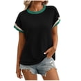 thumbnail image 2 of mfyjkho Tops Para Salir Para Mujer, Suéter De Mujer Con Cuello Redondo, Manga Corta Y Hombros Descubiertos, Diseño Moderno Tops Para Salir L, 2 of 7