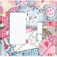 thumbnail image 2 of Metal Light Switch Wall Plate Outlet Cover (Love Letter Friend Teddy Bear Heart Flowers - Single Rocker Single Toggle), 2 of 2