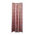 thumbnail image 6 of Women's Plaid Straight Leg High Waist Casual Pants, Polyester Pocket Loose Long Trousers, Fashion Summer Bottoms for Daily Shopping Home | TruHer,Pink Free Size, 6 of 7