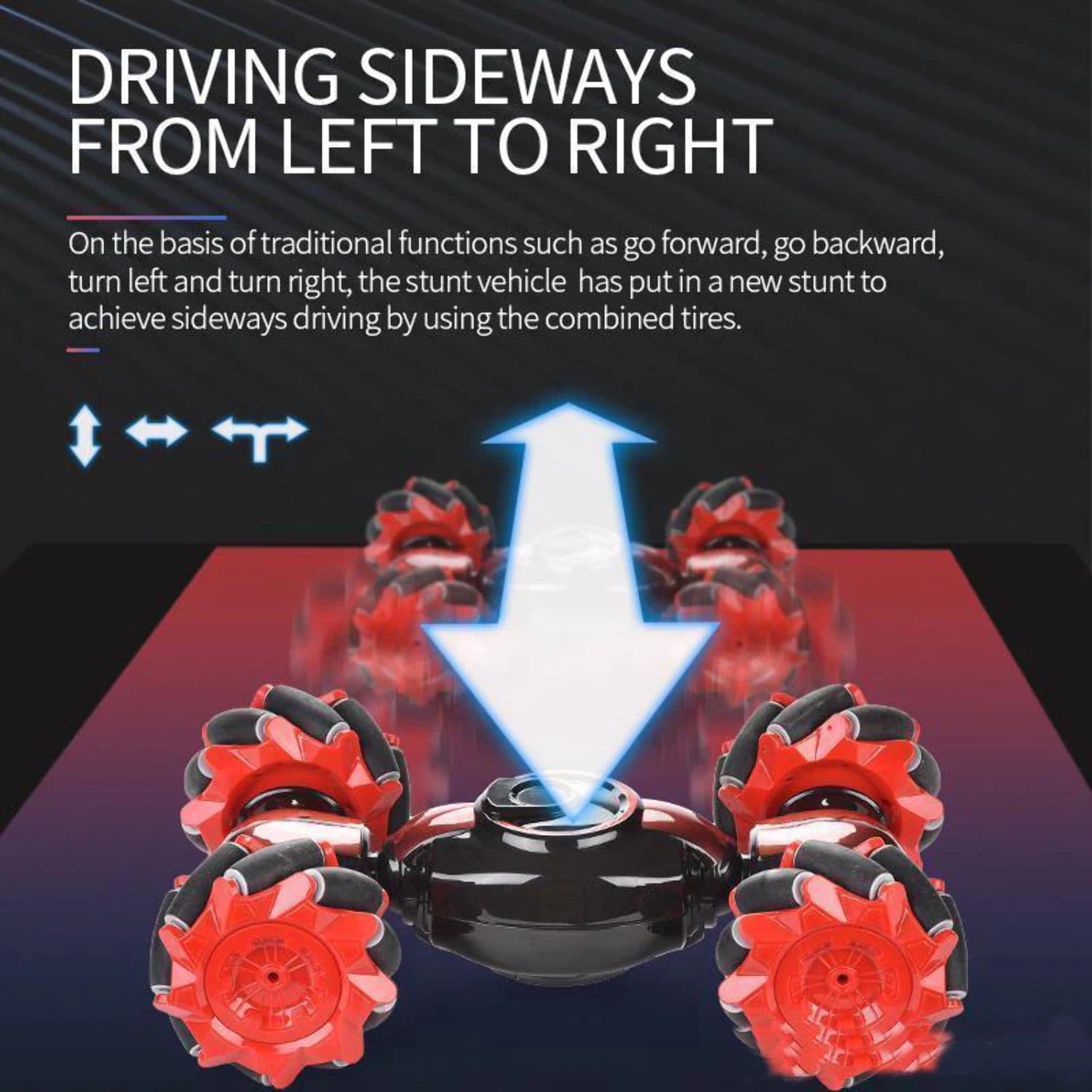 Remote Control Car, 4WD Off-Road RC Stunt Truck Toy 360° Rotation Drift Wheels Gesture Control Watch