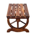 thumbnail image 6 of 2-Person Wagon Wheel Wooden Garden Bench Seat Chair for Backyard Patio Brown, 6 of 12