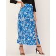 thumbnail image 2 of Moomaya Printed A-Line Skirt With Slit For Women, High Waist Midi Skirts, 2 of 8