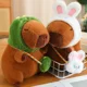 thumbnail image 4 of Juguetes de peluche divertidos de Capybara con tocado, muñecos de peluche de animales de dibujos animados encantadores, regalo de vacaciones, decoración del hogar, almohadas de felpa para sofá2098, 4 of 5