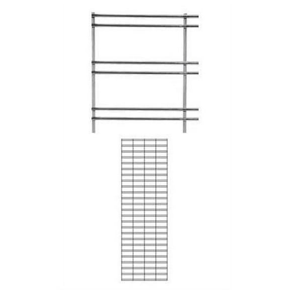 SSWBasics 2 ft x 6 ft Chrome Slat Grid Panel - 3” on Center ¼" Thick