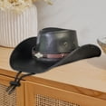 thumbnail image 6 of Segolike Cowboy Hat Jazz Caps Stylish Lightweight Cowgirl Hat with Adjustable Chin Strap Sun Protection Hat for Holiday Party Festival Black, 6 of 8