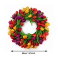 thumbnail image 3 of Artificial Tulip Flower Wreaths for Front Door 16 Inches, Silk Fake Flower Mini Tulip Wreaths for Spring, Summer, Winter, Home, Wedding, Festiva Décor, 3 of 5
