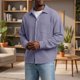 thumbnail image 5 of Top Abrigo Hombres Sólido Casual Manga Larga Botón Arriba Camisa para el Uso Diario de Verano, Moda Al Aire Libre Tops, 5 of 7