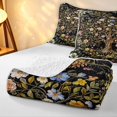 thumbnail image 4 of Homewish Vintage Tree Of Life Twin Quilt Set,Romantic Floral Twin Coverlet Set,Black Green,Black Reversible,2pcs, 4 of 7