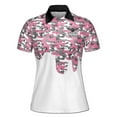 thumbnail image 2 of Custom Name Camouflage Pink Pattern I Know I Bowl Women's Polo Shirt S-5XL, 2 of 7