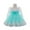Cyan, variant on Baby Girl Lace Dress Long Sleeve Tulle Skirt Elegant Infant Party Gown with Bow for Birthday Wedding Christening