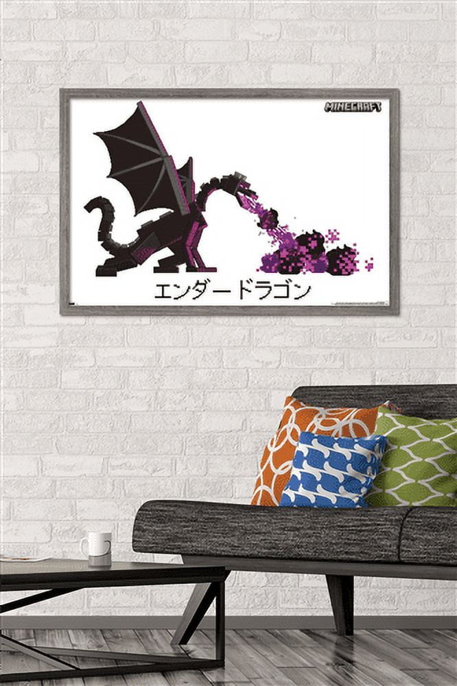 Minecraft - Ender Dragon Wall Poster, 22.375" x 34" Framed