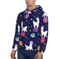 thumbnail image 3 of Naloa Lama in Space Men's Casual Hooded Collar Drawstring Hoodies Pullover Sweatshirts Casual Long Sleeve Shirts-X-Large, 3 of 7