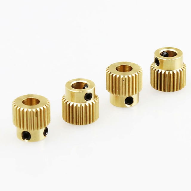 Rueda extrusora de latón 4 piezas de rueda extrusora de latón CR-10.CR-10S, Ender 3, Ender 3 Pro, extrusora MK7 MK8 (26 dientes) Rojo Verde