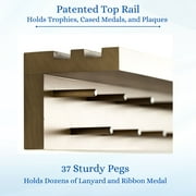 Medal Awards Rack Trophy Shelf and Award Display Rack (48 Color - Walnut)