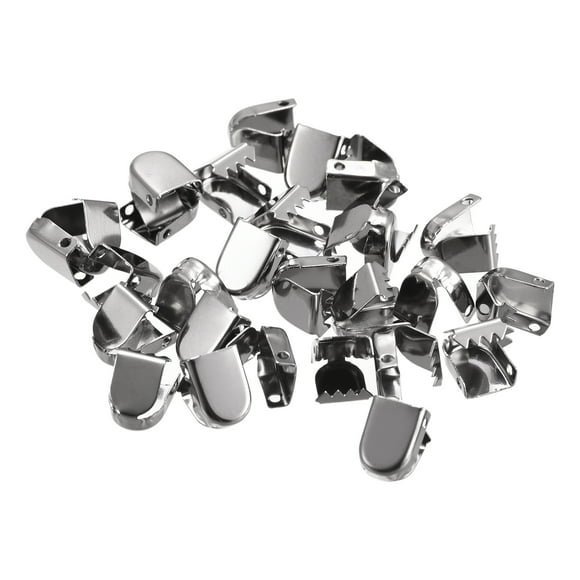 Unique Bargains Lacets en Acier Inoxydable 10x7mm Sans Nœud Type Brillant, Gris Foncé Lot de 30