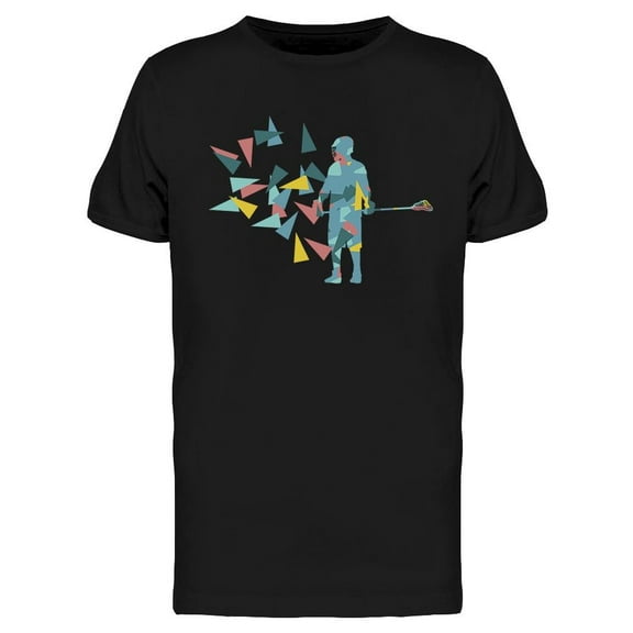 Lacrosse Player With Thiangles T-Shirt Men -Image by Shutterstock, Male XX-Large