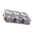 thumbnail image 1 of Dessert Dividing Plate Cookies Jar Serving Bowls for Restaurant Box kitchen Kitchen Nuts Blue with 6 Grids, 1 of 9