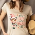 thumbnail image 4 of Too Cute for the Naughty List T-Shirt | Elf Holiday Graphic Tee, Navy, Size 2XL, 4 of 6