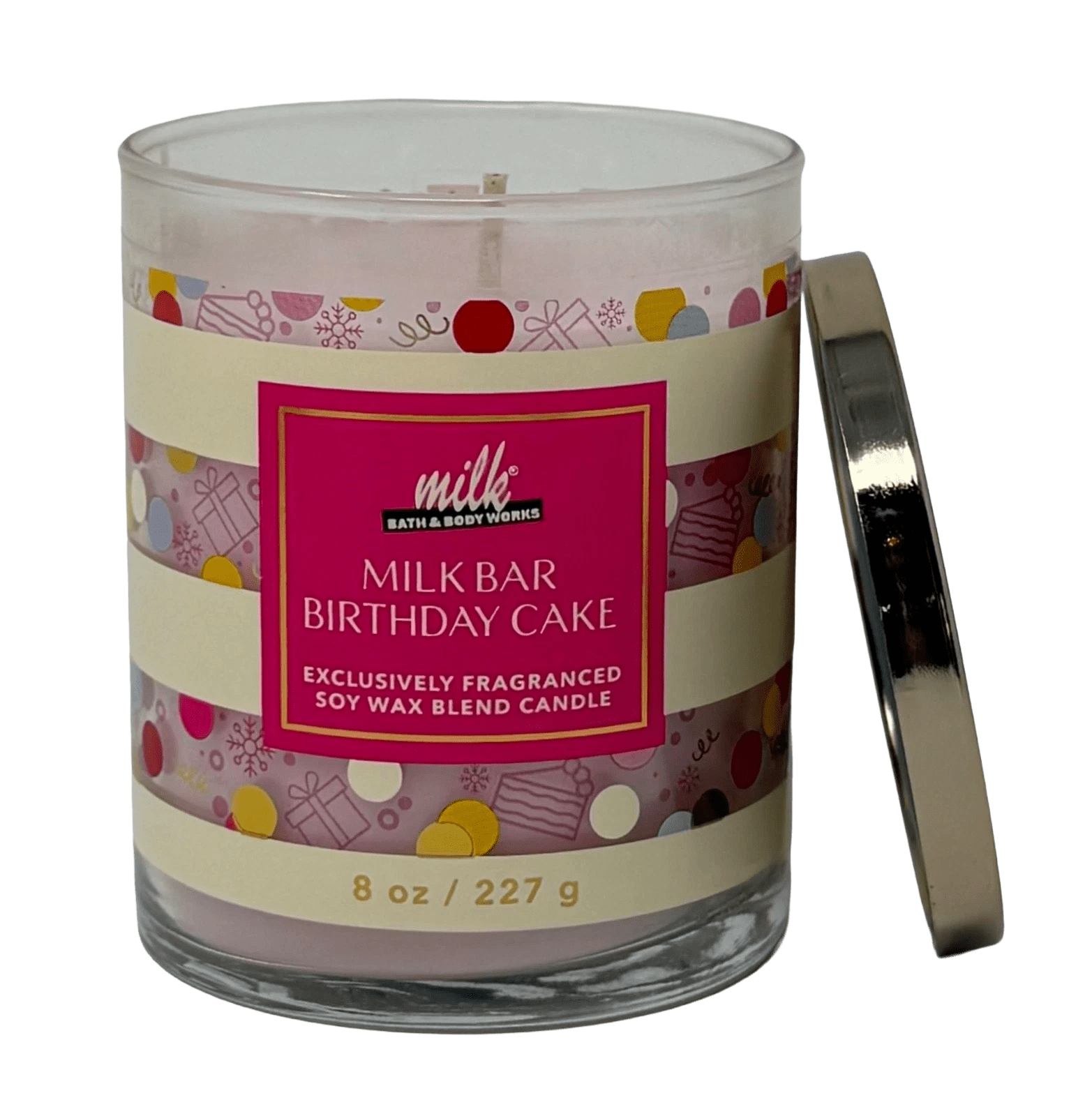 Bath & Body Works White Barn Milk Bar Birthday Cake Single Wick Candle 8 oz