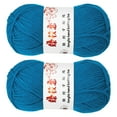 thumbnail image 1 of Uxcell 2Pcs Hilo de Ganchillo Azul Lago 4 Ply Hilo Acrílico 100g 197 Yardas, 1 of 6