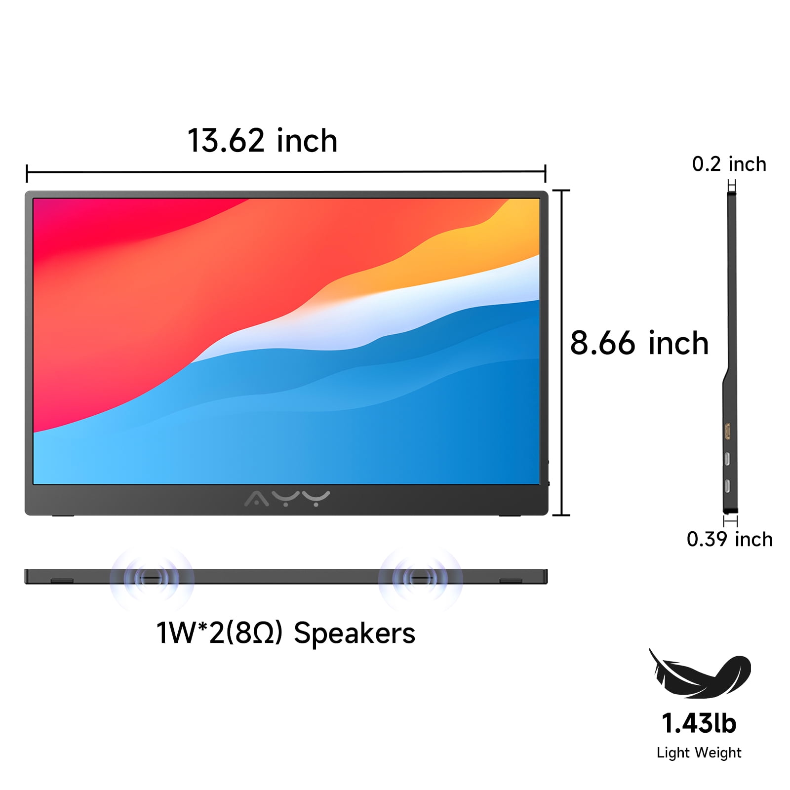 XGEZEVE Portable Monitor for Laptop 15.6 Inch,FHD 1080P USB C Travel Monitor ExtenderIPS HDMI for Computer, Second Display Screen Extender with Kickstand for PC Phone Switch PS4/5