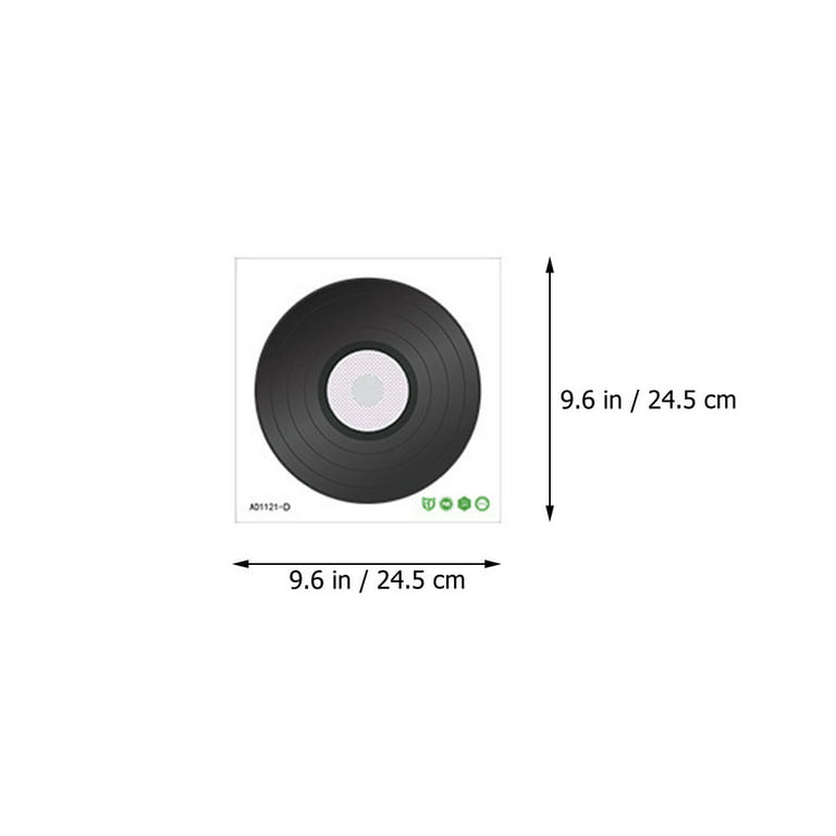 Nuolux 4pcs Vinyl Record Shape Stickers Blank Vinyl Records Vintage Fake Records Decorations Wall Stickers, Size: 24.50