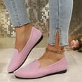 thumbnail image 5 of Pink Ladies Breathable Cloth Flat Shoes Solid Color Slip On Round Toe Casual 2026 Summer Lightweight Comfortable Trendy Daily Walk, 5 of 9