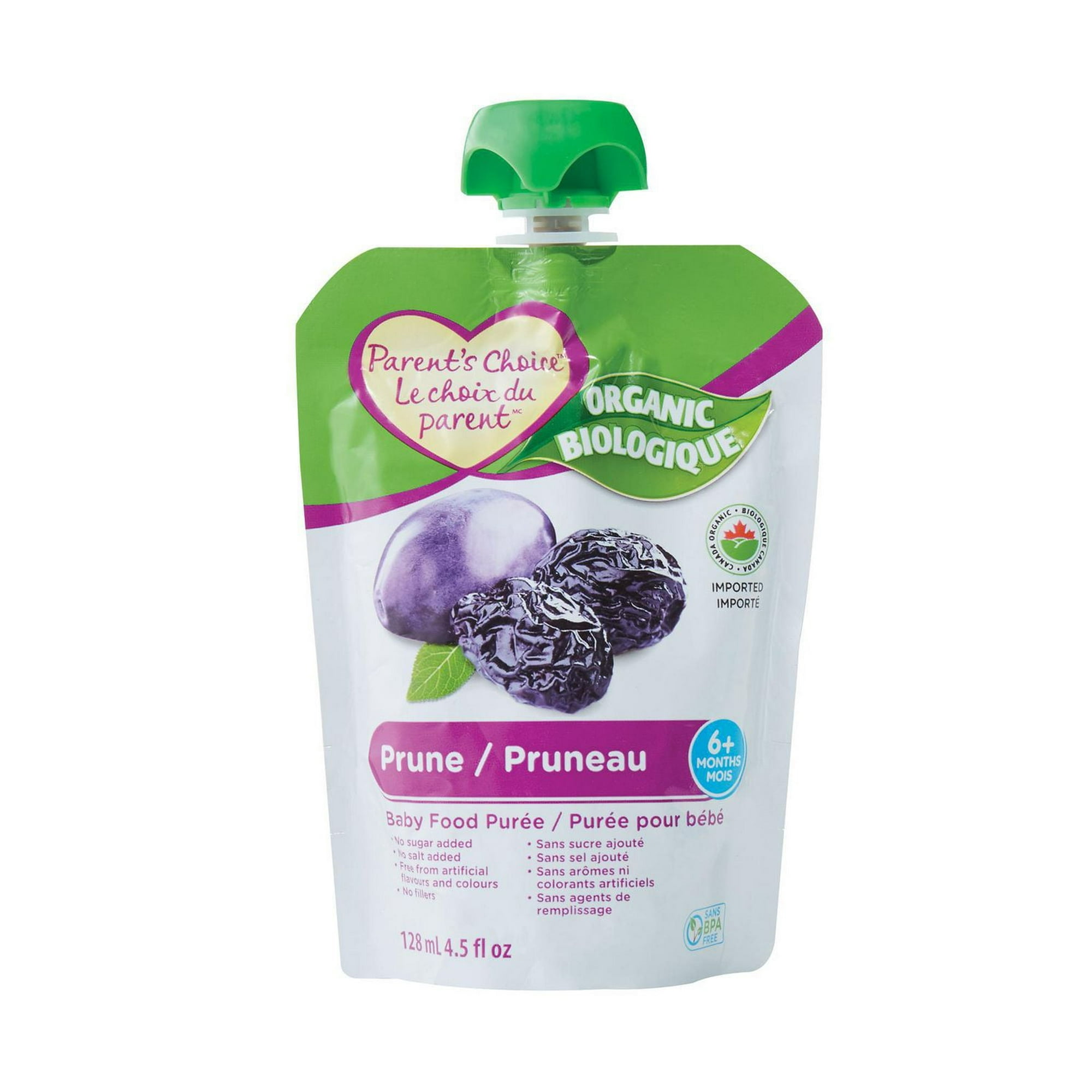 Parent's Choice Organic Prune Baby Food Purée, 128 mL