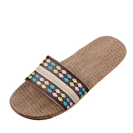 

nsendm Bathrobe And Slippers Set Women Slippers For Fashion Ladies Women Breathable Bohemia Beach for Women Slippers Shoes Brown 11
