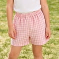 thumbnail image 2 of Miluxas Girls Plaid Shorts Kids Gingham Elastic Waist Wide Leg Short Pants Pink 6-7 Years(6-7 Years), 2 of 9
