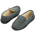 thumbnail image 7 of Alpine Swiss Moccasin Slipper Genuine Suede and Faux Shearling Lining, Gray, Men, 7 of 7