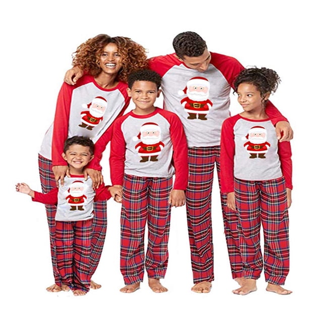 Ensemble de Pyjamas Assortis pour Famille 2 Pcs 3 Pcs Collection de Vêtements de Nuit de Noël Pyjamas Longs