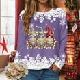thumbnail image 4 of Towmus Women's Fashion Crew Neck Graphic Sweatshirts Casual Long Sleeve Christmas Print Sweatshirt Tops, 4 of 7