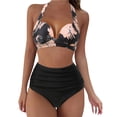 thumbnail image 1 of TOWED22 Womens High Waisted Bikini Sets Color Block Two Piece Swimsuit Sporty Bathing Suits(Pink,M), 1 of 5