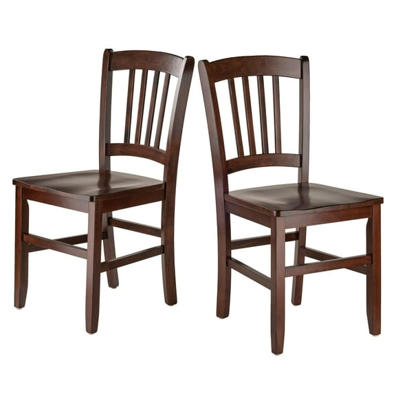 Winsome Madison 2-PC Slat Back Dining Chairs, Walnut Finish