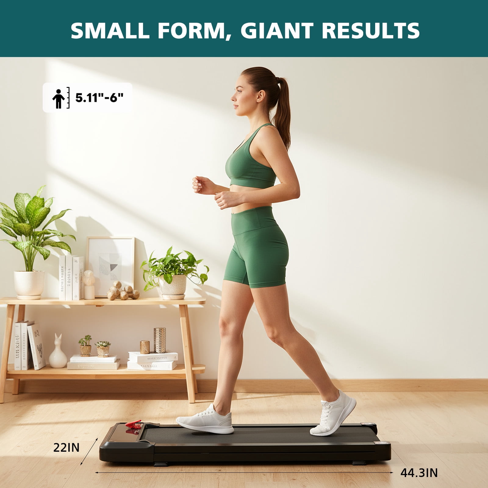 GIANNA Treadmill with LED Display – Adjustable Speed, 1.75HP Motor, 198 lbs Capacity for Home Use