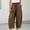Coffee, variant on Vrorvz Wide Leg Pants for Women Drawstring Elastic Waisted Crop Pant Solid Color Casual Loose Trousers with Pockets