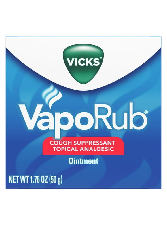 Vicks VapoRub, Topical Chest Rub & Analgesic Ointment, Over-the-Counter Medicine, 1.76 oz