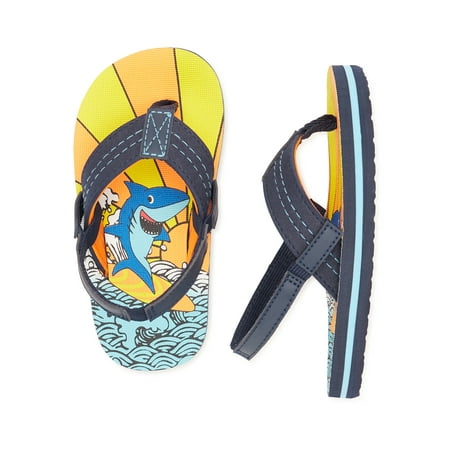 

Wonder Nation Toddler Boys Surf Shark Flip Flops Sizes 5/6-11/12