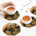 thumbnail image 5 of Kdxio Realistic Style Forest Dinosaur Funny Coasters,4 Pcs Leather Coasters,Housewarming Gifts,Protect Furniture from Water Marks Scratch and Damage, 5 of 6