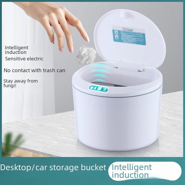 Papelera eléctrica inteligente de inducción para escritorio, para coche, caja de almacenamiento, para mesa, dormitorio, oficina, caja de pañuelos, caja de aperitivos