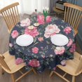 thumbnail image 3 of Pioneer Flower Floral Print Pattern Round Tablecloth 60"x60",Wrinkle Wipeable Table Cloth for Kitchen Dining Room Picnic Patio Party, 3 of 6