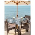 thumbnail image 3 of Outdoor Table Cloth with Umbrella Hole and Zipper, Blue Shell Coastal Waterproof Square Tablecloth 54"x54", Summer Beach Nautical Starfish Coral Washable Table Cover for Outside Party Patio Picnic, 3 of 8