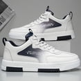 thumbnail image 5 of Men's Low-Top Sneakers with Thick Cushioned Sole - Upper & Round Toe, Minimalist White Casual Shoes Suitable for Gym, Office, Streetwear - - Comfortable Athletic Footwear, 5 of 9