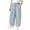 Blue, variant on Kids Summer Wide Leg Pants Elastic Waist Oversized Casual Lightweight Breathable Trousers with Pockets Beige Girls Tapered Leg Pant 5-6Y